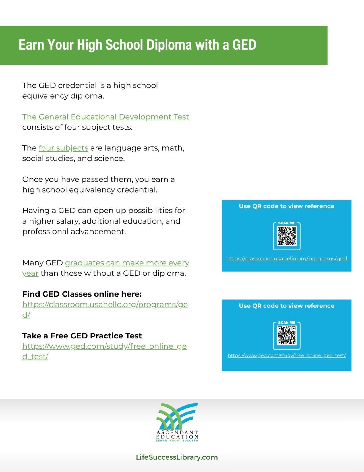 Earn Your High School Diploma with a GED - Life Success Library